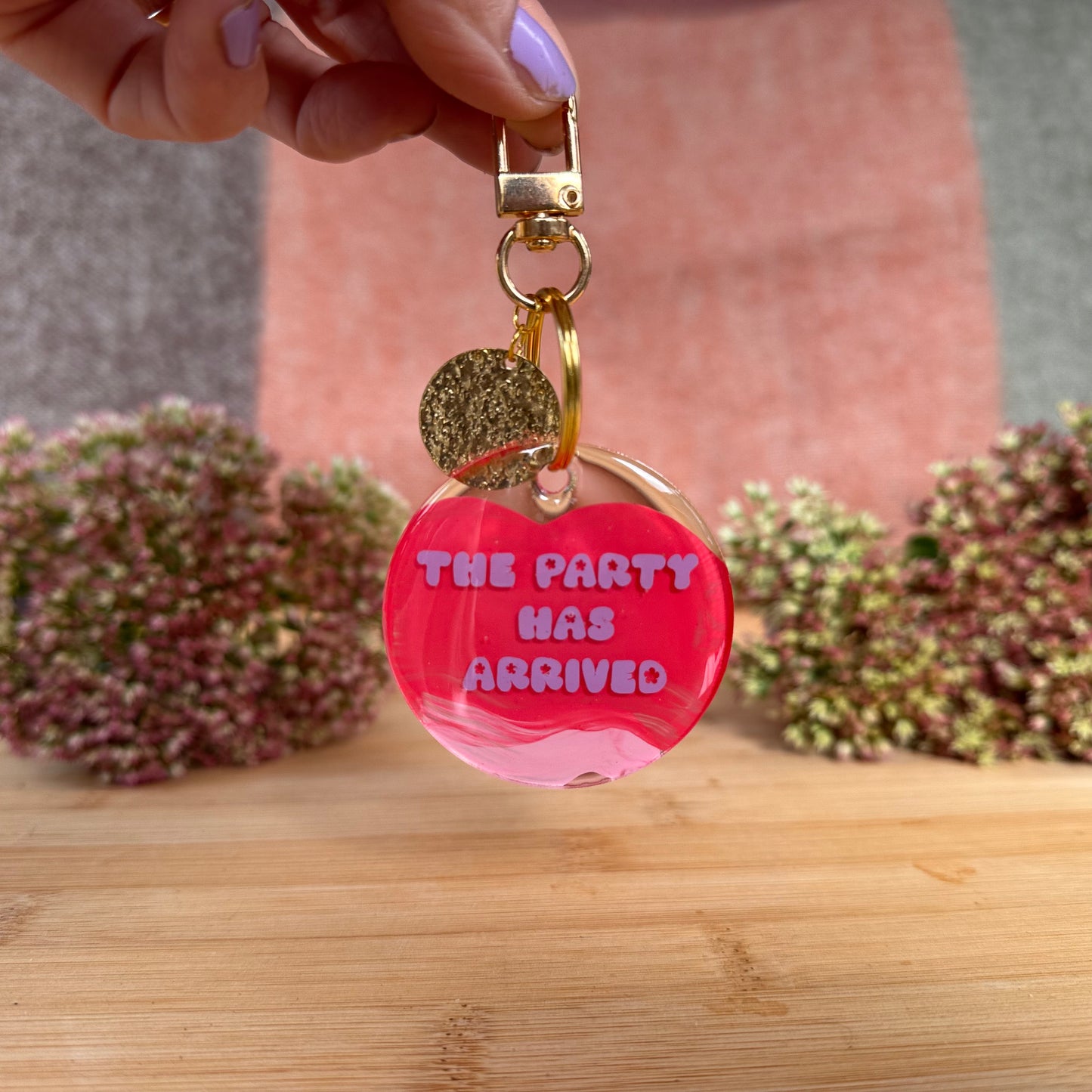 Keychain Schlüsselanhänger " The Party has arrived "