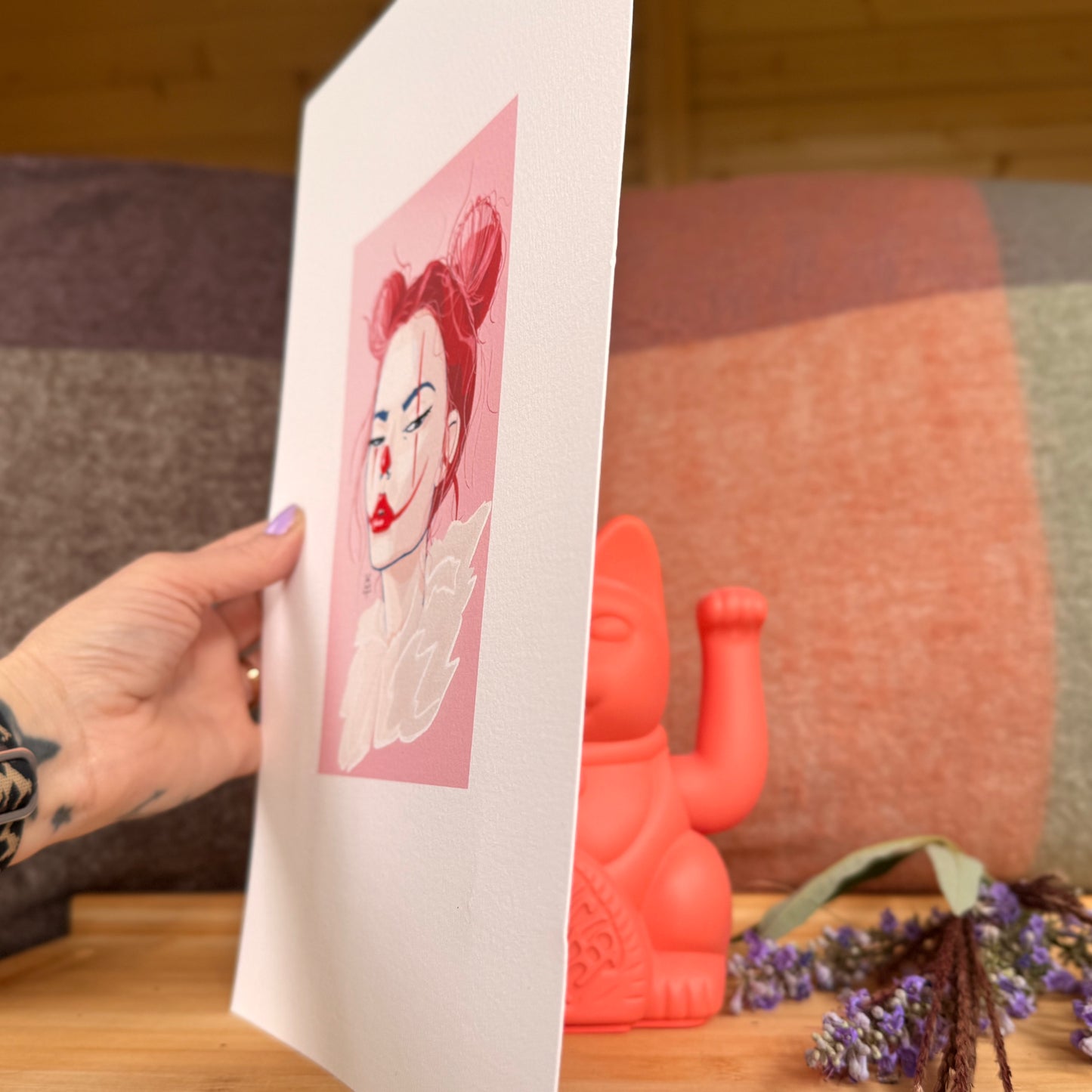 Fine Art Print A4 Passepartout-Effekt "Creepy Clown Girl“