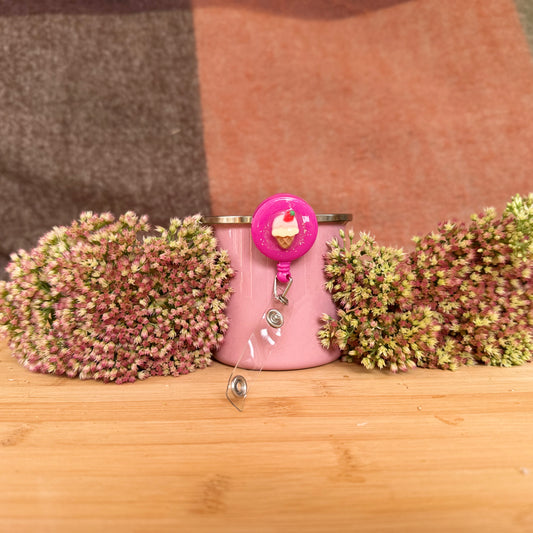 Ausweishalter mit Jojo/ Badge Reel   " Eis "