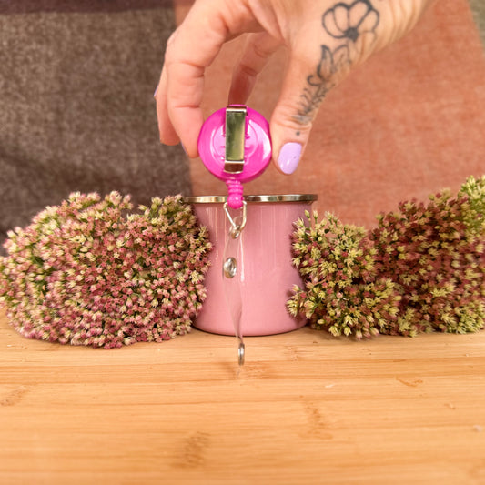 Ausweishalter mit Jojo/ Badge Reel   " Eis "