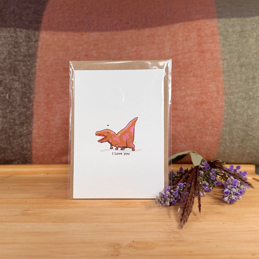 Postkarte Dino " I Love you " A6